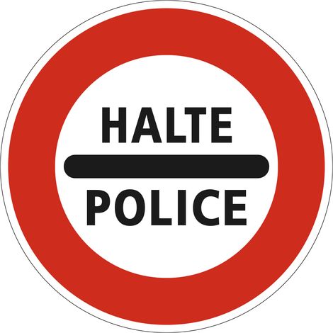 Panneau Arrêt au Poste de Police B5b – 650 mm –  Signalisation Ronde Sécurité Routière – Modèle Bretagne – Aluminium Rétro-réfléchissant NF (1/3)