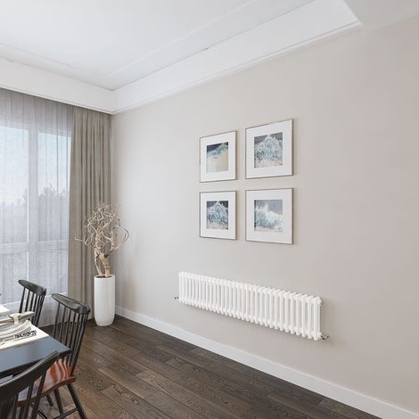 AICA 300x1460mm 2 Column Horizontal White Radiator Central Heating Cast Iron Style (1/4)