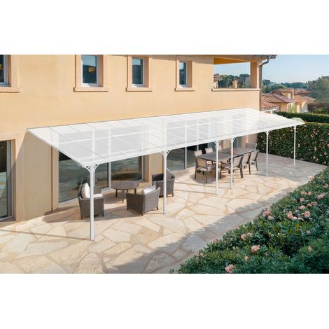 Toit terrasse/Carport 33m² KLEO 11x3m aluminium blanc (1/5)