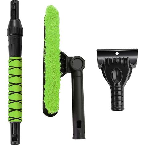 Brosse à neige pour voiture, grattoir à glace avec poignée en mousse, pare-brise extensible 2 en 1 pour camion SUV, retrait vert (1/5)