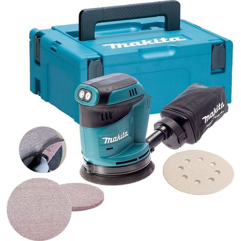 Makita DBO180ZJ 18v LXT Random Orbital Sander 125mm + Makpac Case + 5 Mesh Sheet (1/5)