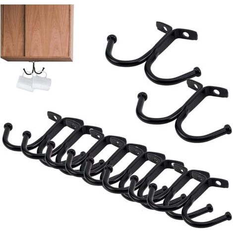 RHG Lot de 12 crochets en métal pour tasses, ustensiles, manteaux, chapeaux, cravates et pots de fleurs (1/5)