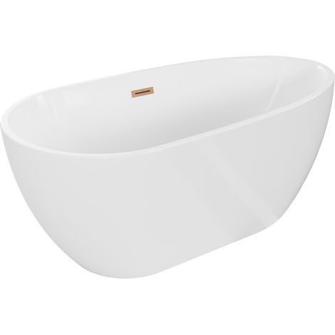 Mexen Eos freistehende Badewanne 170 x 75 cm, weiß, gebürsteter Messingüberlauf - 52471707500-65