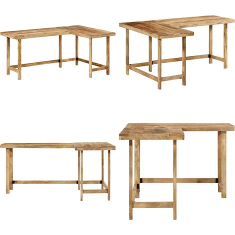 vidaXL Bureau 165x110x75 cm bois massif de manguier (1/5)