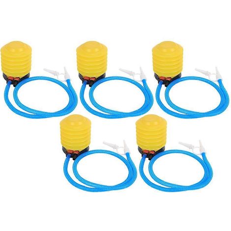 Lot de 5 pompes à pied jaunes pour gonfler les ballons de yoga et de mariage en plastique de 11,4 cm (4,5 pouces). (1/5)