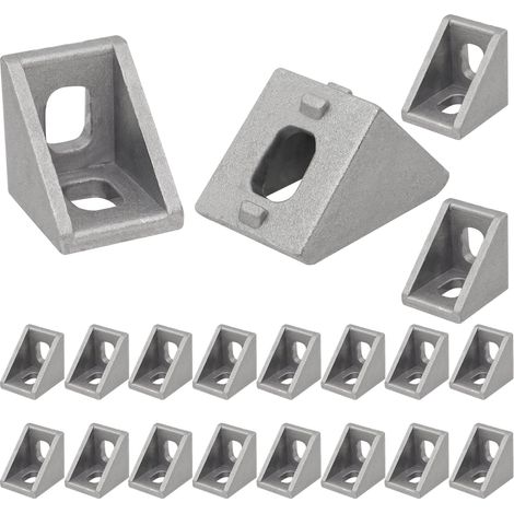 20 Pièces Entretoises de Grille Profil en Aluminium, 20 × 20 Raccord D'angle, Support D'angle Convient aux Profils de Pilier, Fraiseuses CNC, Imprimantes 3D, Projets de Bricolage (1/5)