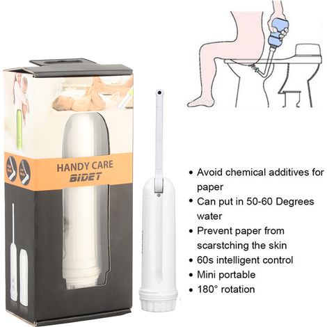 Bidet portable de voyage à main électrique, angle réglable 180°, nettoyage hygiénique pour bébé, utilisation facile en extérieur et déplacements. (1/5)