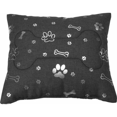 Cuscino decorativo Welsti per cuccia, grigio scuro con stampa argento, 30x30 (1/3)