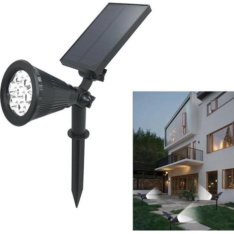 Faro 7 Led Pannello Solare . Ricaricabile Picchetto Faretto Luce Bianca Giardino (1/4)