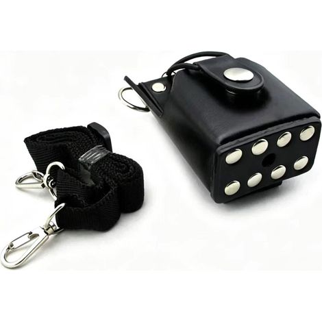 Walkie-talkie leather case for GP328PLUS and GP688PLUS walkie-talkies, protective case made of PU leather with metal clip, half-set waist bag. (1/3)