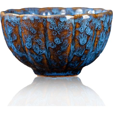 Tasse à Thé Jianzhan - Tasse en Céramique pour Thé Chinois - 9,5 cm x 5,2 cm - 145 ml - Style 1 (1/5)