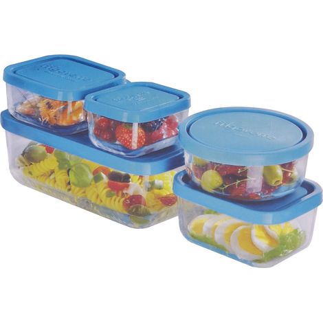 Glasbehälter für Küchenreise Porta Food Set 5 PCs Frigoverere Bormioli Compact (1/2)