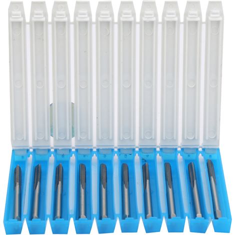 10 tarauds droits M3 x 0,5 H2 en HSS haute dureté pour taraudage mécanique - lot de 10 forets à fileter