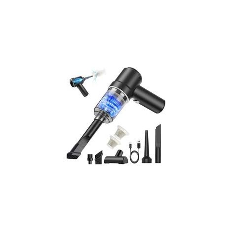 Aspirateur Voiture sans Fil,2 in 1 Portable Mini Aspirateur Voiture Puissant sans Fil avec Lumière LED,USB Rechargeable Aspirateur à Main Humide et Sec pour Animaux,Maison,Bureau (1/4)