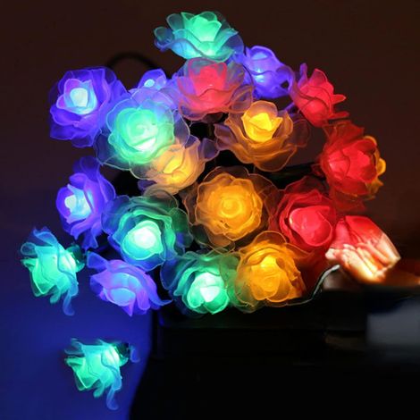 1 Guirlande lumineuse LED solaire, étanche, 6 mètres, multicolore, 8 modes, pour extérieur, jardin, terrasse (1/5)