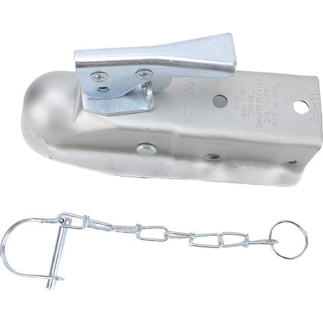 Gancio di traino destro con fermo di sicurezza, bullone a catena su timone saldabile per sfera di traino da 1 a 7/8 di pollice, 2 canali, 2000 libbre. (1/5)