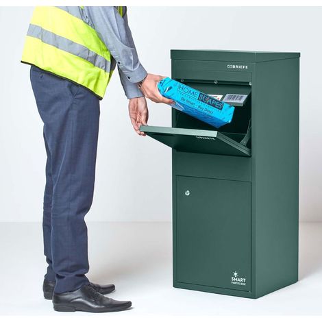 SMART PARCEL BOX™ Paketbriefkasten Paketkasten Standbriefkasten Paketbox, Entnahme hinten & vorne, Grün