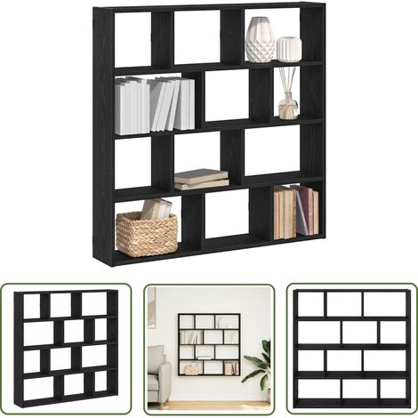 vidaXL Étagère cube murale 12 compartiments noir bois d'ingénierie (1/5)
