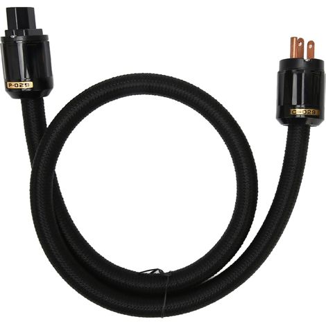 12AWG 3-adriges HiFi-Stromkabel aus reinem Kupfer, 125 V, 15 A, US-Stecker für Verstärker und Audiogeräte, 2 m / 6,6 ft