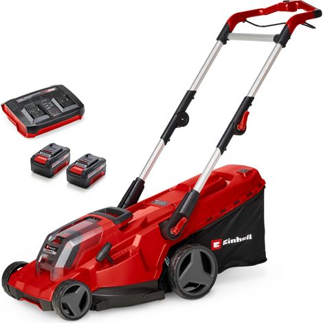 Einhell Akku-Rasenmäher RASARRO 36/40 Kit Power X-Change (36V, 40 cm Schnittbreite, bis 500 m², Brushless, 50L Fangkorb, 25-75 mm Schnitthöhe, inkl. 2x 4,0Ah + 1x Twincharger) (1/5)