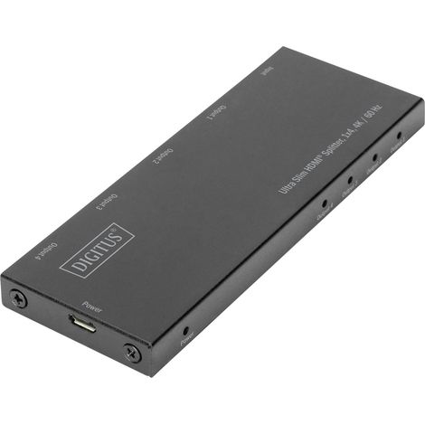 Digitus DS-45323 4 Port HDMI-Splitter LED-Anzeige, Metallgehäuse, Ultra HD-fähig 4096 x 2160 Pixel S (1/5)
