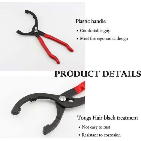 Trywise Clé pour filtre à huile 12", réglable sur 3 positions + tête coudée à 15°. Pince pour filtre à huile pour filtres moteur 45-150 mm, conduits et raccords (1/3)