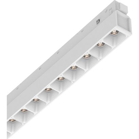 Supporto Lineare Binario On-Off Ego Alluminio Bianco Led 13W 3000K Luce Calda (1/2)