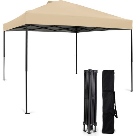 HOMEDEMO pavillon 3x3 wasserdicht stabil winterfest, One-Touch Pop-Up Pavillon mit Schnellaufbau Verstärkten Röhren, UV-Schutz & Wasserdicht, Stabil für Camping, Festivals & Gartenpartys, Hellkhaki (1/5)