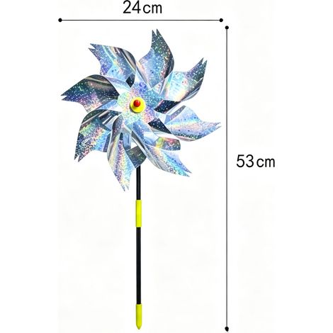 Moulins à Vent Laser Réfléchissants, Lot de 10 Pièces, Dispositifs Anti-Oiseaux pour Aménagements Paysagers et Extérieur (1/5)