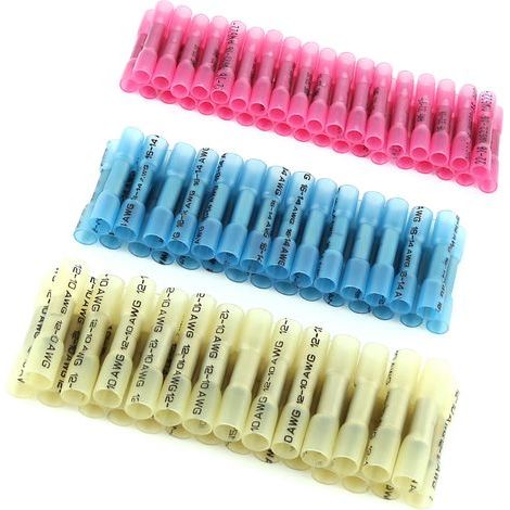 300 conectores eléctricos termorretráctiles AWG, terminales surtidos para cableado. (1/5)