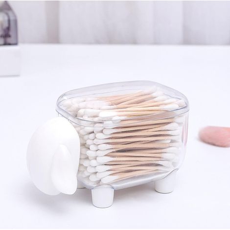 Cotton Swab Storage Box, Dustproof Case (WHITE) (1/5)