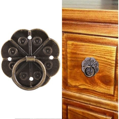 Lot de 20 poignées de meubles en fer, anneaux de porte/tiroir, pour bureau ou meuble, décoration intérieure, 3 x 3 cm (1/4)