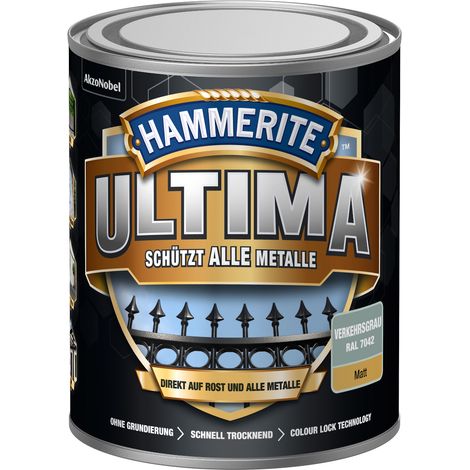 Hammerite Metallschutzlack Ultima Matt, Verkehrsgrau, RAL 7042, 750 ml (1/5)