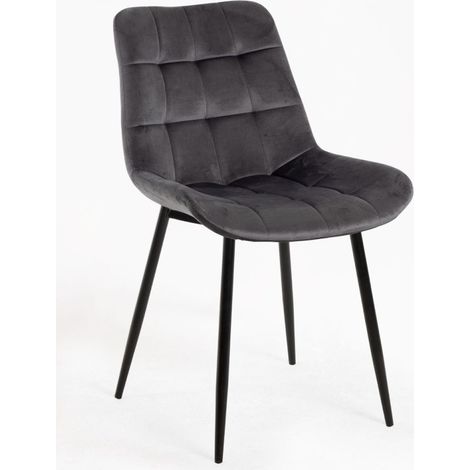Sillas Comedor - Silla Teray Terciopelo - Gris oscuro (1/5)