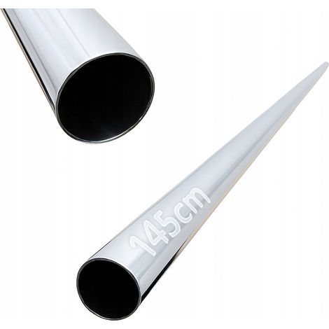 Tube en acier - 145 cm - Chromé - Résistant à la corrosion - Idéal pour rampes et garde-corps