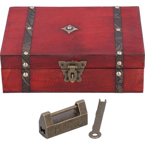 Boîte De Rangement De Bijoux, Accessoires De Prise De Vue De Photographie En Bois Antique, Boîte De Rangement De Bureau Avec Serrure Pour Boîte De Rangement De Cadeaux De Bijoux Et Décoration de la Ma (1/5)