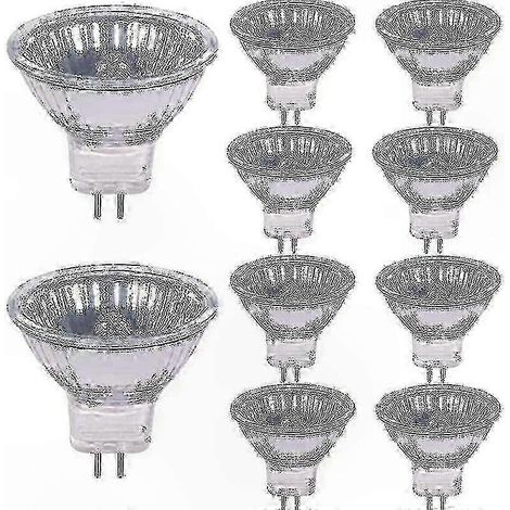 Ampoules halogènes GU4 20W 12V 2800K blanc chaud, lot de 10, intensité variable, remplace MR11, éclairage cosy et économique. (1/4)