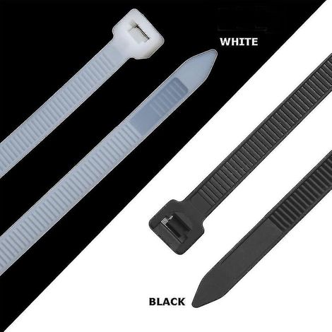 Colliers de serrage 100 mm x 2,5 mm, 1000 pièces, en nylon résistant aux UV - Noir (1/2)