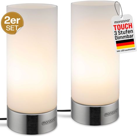 2x Lampes de table LED fonction tactile luminosité réglable E14 Chambre Salon lampe de chevet bureau éclairage intérieur Set de 2 Lumo