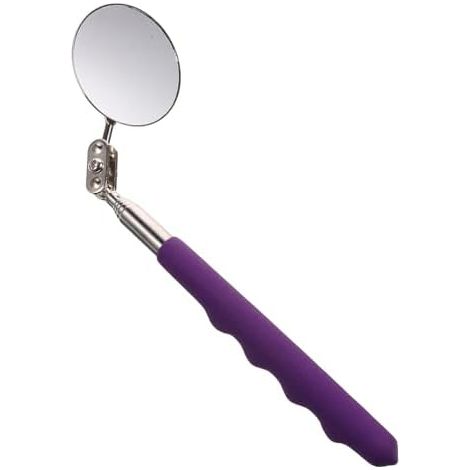 Miroir Inspection Télescopique Pliable avec Poignée Violette 50 Mm, Circulaire Rotatif à 360°, Outil pour Mécanicien, Contrôle Intérieur et Châssis - (1/5)