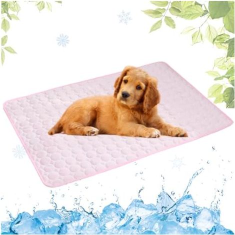 Tapis Rafraichissant Chien Portable, Tapis Rafraichissant Animaux de Compagnie Lavable, Tapis Rafraîchissant Chien, 40x50cm, Rose