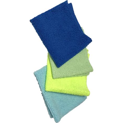 Mini chiffons microfibres action antibactérienne Lot de 4 petits chiffons pour écrans Liseré Vert (1/5)