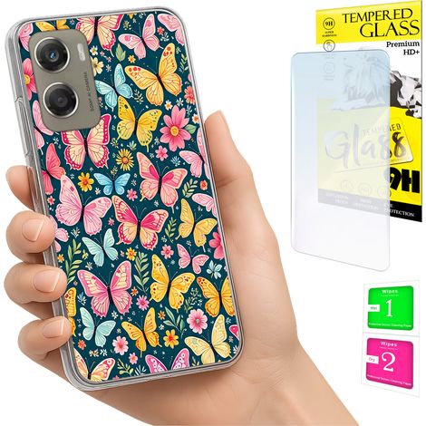 Funda para Motorola Moto G06 / G06 Power, carcasa trasera tipo mariposa + cristal (1/5)