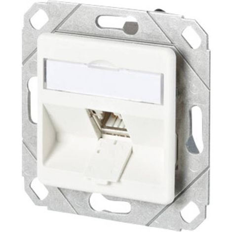 Metz Connect Prise réseau encastré insert avec plaque centrale 1 port blanc pur Y606371 (1/2)