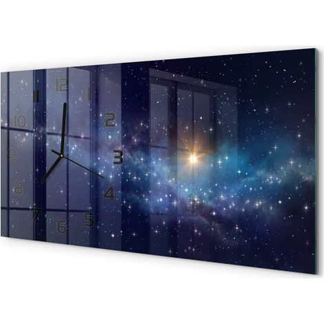 Horloge Murale XXL 60x30 cm Design Moderne en Verre Trempé Salon Salle à Manger Galaxie (1/5)