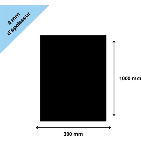 Plaque verre acrylique noir 4 mm - 30 x 100 cm (300 x 1000 mm) - Verre synthétique - Plaque PMMA XT - Plexiglass