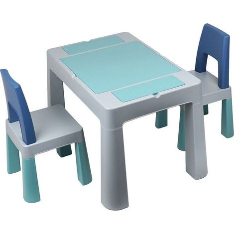 Tavolo multifunzionale - THERMOBABY - MULTIPLAY - Con 2 sedie - Grigio / Blu