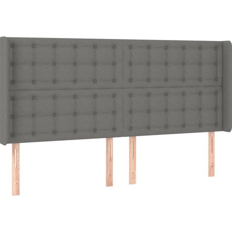 Maison Exclusive - Testiera ad Orecchio GrigioScuro 163x16x118/128cm inTessuto