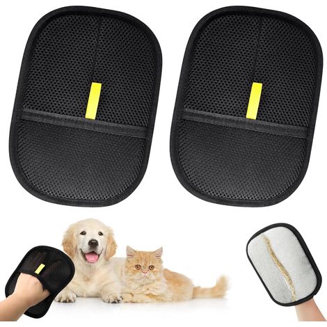 Lot de 2 gants de toilettage magnétiques pour animaux domestiques, gants de toilettage double face, gants de toilettage magnétiques pour chat (1/5)