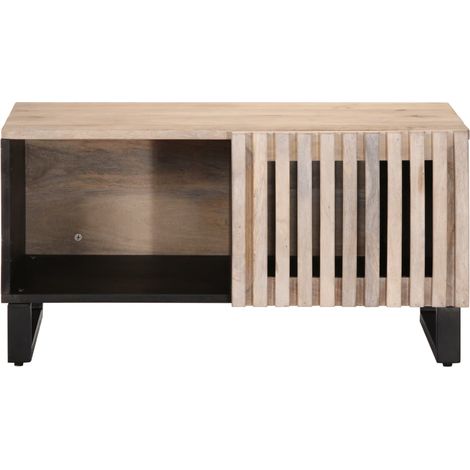 Maison Exclusive - Tavolino da Salotto Bianco 80x51x40 cm Legno Massello di Mango (1/5)